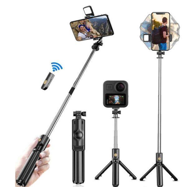 Selfie Stick Tripod with Light & Bluetooth Remote