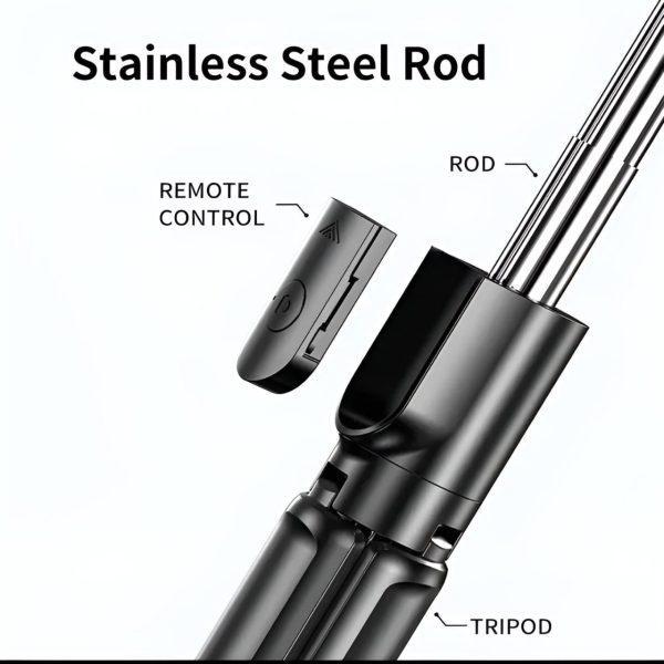 Selfie Stick Tripod with Light & Bluetooth Remote