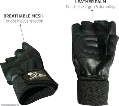 Breathable Leather Gym Gloves for Weightlifting