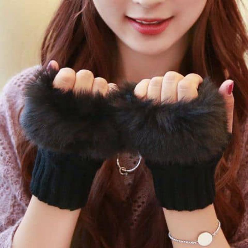 Warm Fingerless Gloves for Women