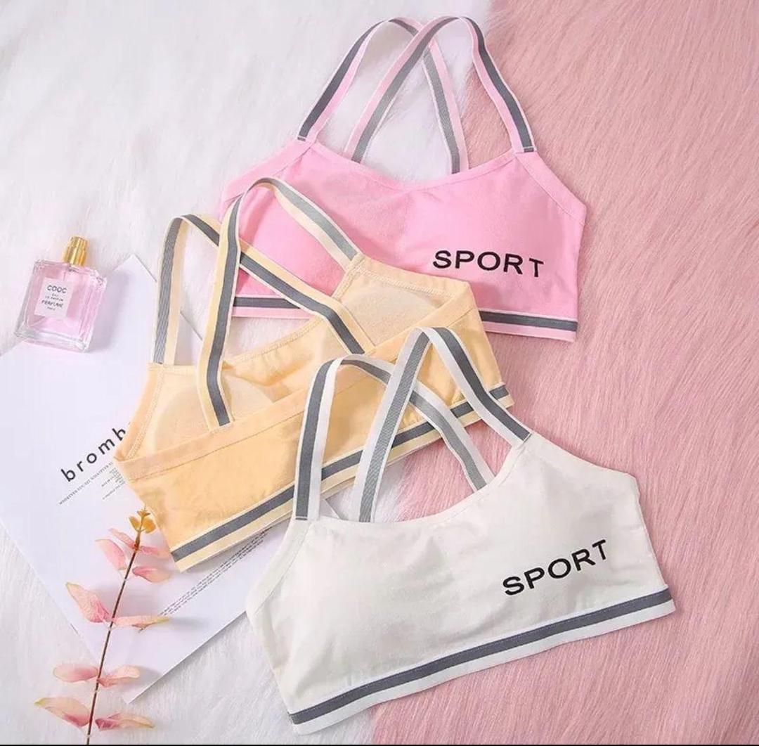 Comfortable Embroidered Cotton Sports Bra (Pack of 2)