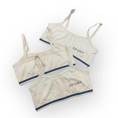 Comfortable Embroidered Cotton Sports Bra (Pack of 2)