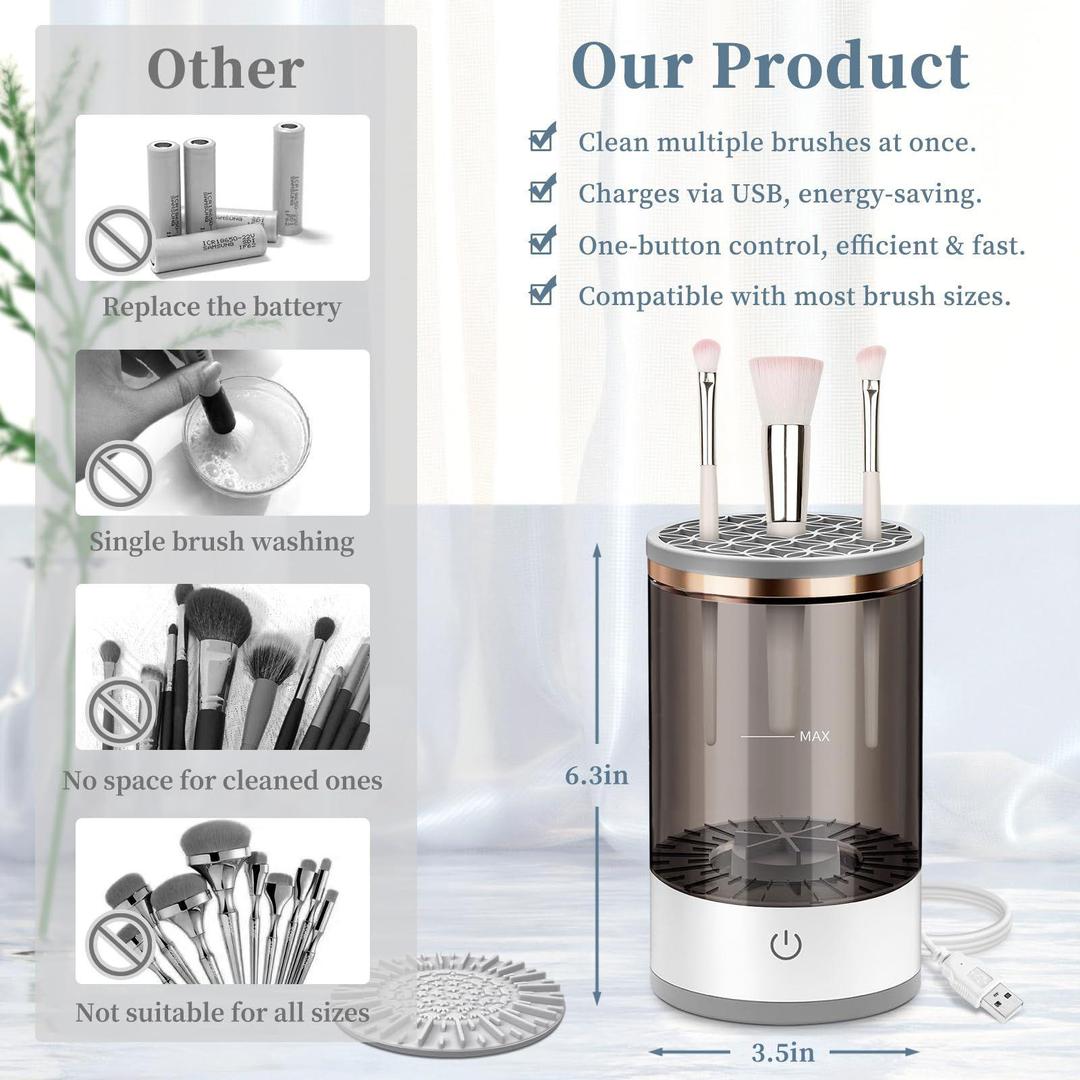 Reusable Automatic Makeup Brush Cleaner & Dryer