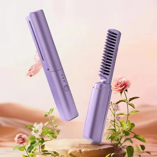 Portable Cordless Hair Straightener Brush