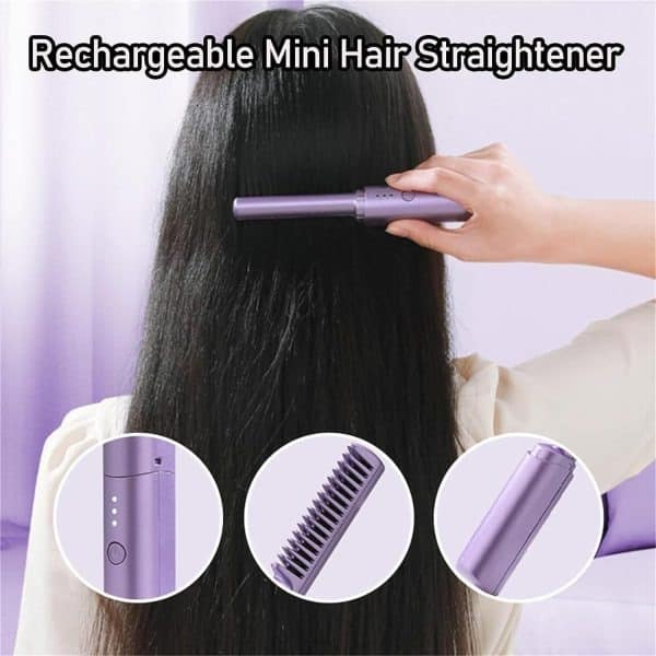 Portable Cordless Hair Straightener Brush