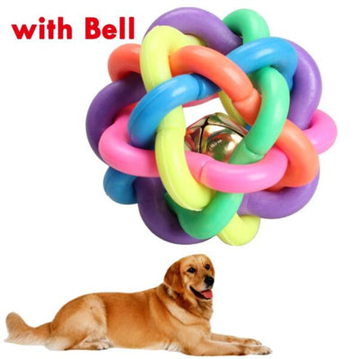 Dog Rainbow Ball Toy | Interactive Chew & Play Ball for Dogs & Cats
