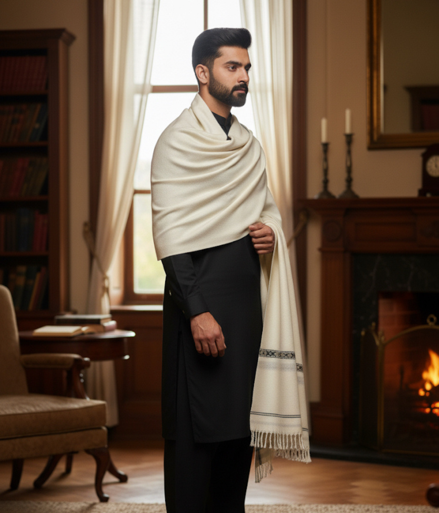 Men’s Cashmere Wool Shawl