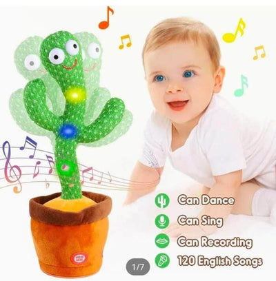 Dancing Cactus Toy | Rechargeable Singing & Talking Plush for Kids