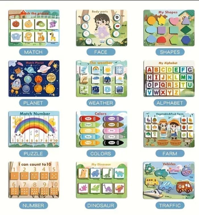 Kids Learning Busy Book | Montessori Activity Book for Early Education & Play