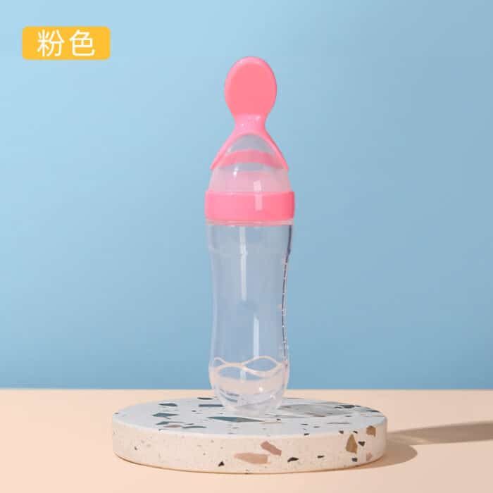 Silicone Baby Bottle with Spoon Feeder