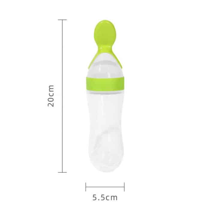 Silicone Baby Bottle with Spoon Feeder