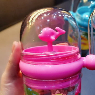 Baby Water Bottle with Straw | Cartoon Whale Kids Drinking Cup