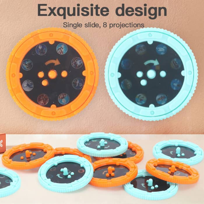 Kids Projector Torch Lamp Toy | Cartoon Flashlight with 24 Images & 3 Slide Discs